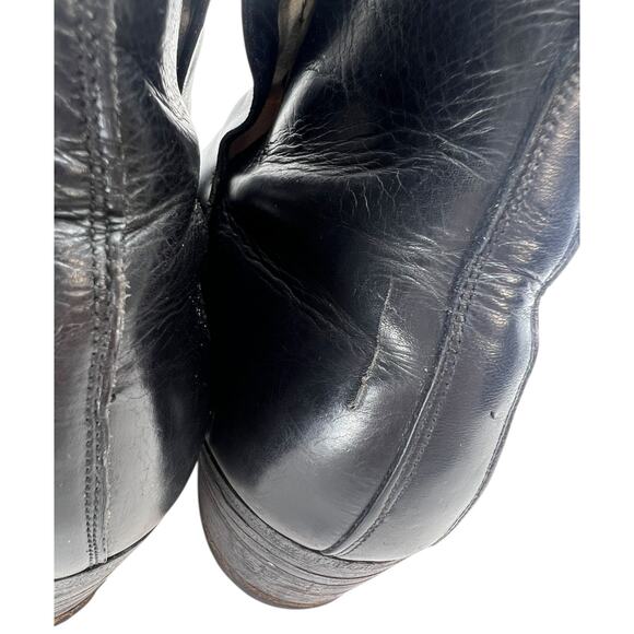 Vintage Handmade Black Leather Pull On Ankle Boots Spain with Shoe Tree - 7D main image 5